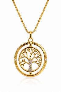 Conjunto - CONJ 2 PEÇAS GARG VENEZ 45CM E MEDALHÃO OVAL C MOVIM NO PRÓPRIO EIXO ARVORE DA VIDA C ZIRC