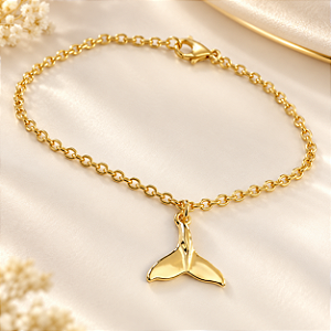 PULSEIRA CADEADO COM BERLOQUE RABO DE PEIXE 21CM 1