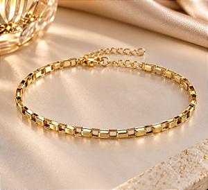PULSEIRA CARTIER ELO QUADRADO CHATO 18+5CM EXTENSO