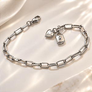 PULSEIRA CORAÇÃO E CADEADO 20CM