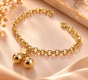 PULSEIRA ELOS COM BERLOQUE ESFERAS