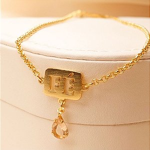 PULSEIRA FÉ C GOTA LISA AMBAR 20+5CM