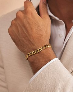 PULSEIRA ELOS GRUMET 22CM AÇO OURO
