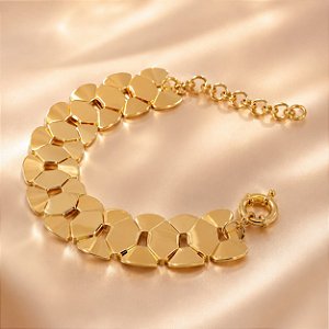 BRACELETE LUXO ESCAMAS, FECHO BÓIA ESPECIAL 18+5CM