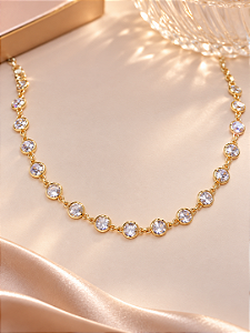 CHOKER SEQUENCIA P. LUZ C/EXTENSOR ELO CORAÇÃO