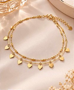 PULSEIRA SEQUENCIA CHAPINHA CORAÇÃO C/TUBINHO DIAM