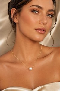 Conjunto - CJ 2 PÇ CHOCKER C/PÉROLA ÚNICA 10MM