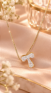 Conjunto - CONJ 2 PÇ GARG VENEZ E PINGENTE LETRA ''T'' CRAVEJADA