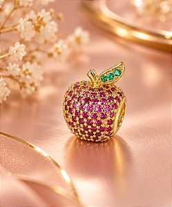 BERLOQUE MAÇÃ ZIRCONIAS ROSA