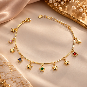 Pulseira - PULSEIRA ESTRELINHAS COLORIDAS