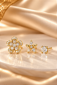 TRIO BRINCO FLOR M e P CRAVEJADA E P.LUZ