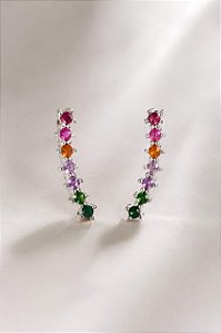 BRINCO ARO CURVO EAR CUFF CRAVEJ ZIRC COLORS
