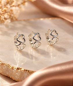 BRINCO TRIO ARGOLINHAS CORAÇÕES VASADOS