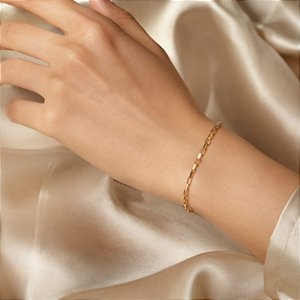 PULSEIRA 22CM MASCUL ELO GARTIER EM AÇO DOURADO FE
