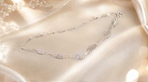 PULSEIRA DUPLA ELO FOLHA DIAMANTADO E MELINDROSA F