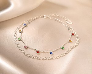 PULS DUPLA CORDÃO C ZIRC COLOR PEND E CORD ELO COR