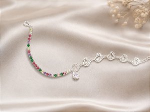 PULSEIRA MISTA RIVIERA COLORIDA 3X3 E CORAÇÕES REN