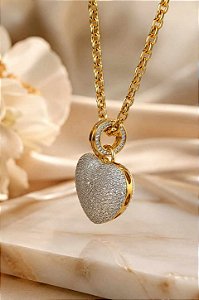 Conjunto - CONJ 2 PÇ CORDÃO CHILENO FECHO BOIA LUXO E PING ABSOLUTE CORAÇÃO 968 ZIRC 5A MAXI