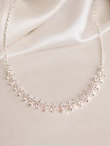 CHOKER PINOS ESFERICOS ZIRC ROSA BEBÊ