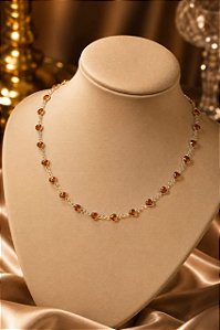 CHOKER CORAÇÕES EM ZIRCONIA ÂMBAR