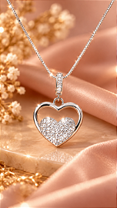 CONJ 02 PÇ CHOKER VENEZ E PING 2 CORACOES UM CRAV