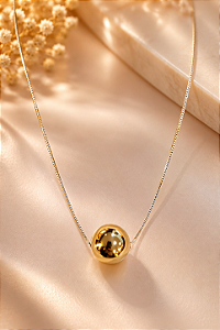 CONJ 02 PÇ GARG VENEZ C PING ESFERA OURO LISA