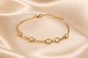 PULSEIRA CARTIER DELICADA COM 5 PONTOS LUZ ZIRC QU
