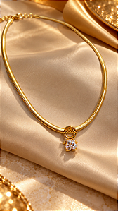 CONJ 2 PÇ CHOKER LACRAIA LUXO E PING CRIANÇA ZIRC
