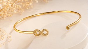 BRACELETE LISO E FINO C INFINITO CRAV ZIRC NO FECH
