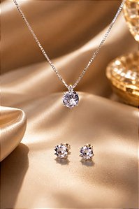 CONJUNTO 4 PÇ GARG VENEZ C PINGENTE ZIRCONIA + BRI