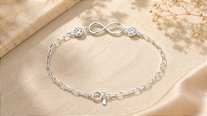 PULSEIRA ELOS E SIMBOLO INFINITO COM ZIRCONIA