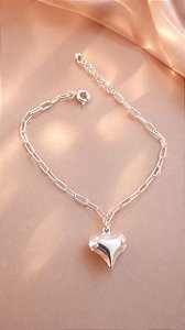 PULSEIRA ELO CARTIER COM BERLOQUE CORAÇÃO DUPLA FA