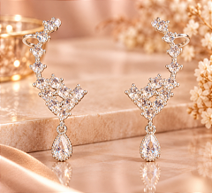 BRINCO ESTILO EAR CUFF TOTALMENTE CRAVEJADO ZIRC C