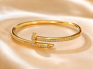 BRACELETE ARO PREGO CRAVEJADO DE ZIRCONIA