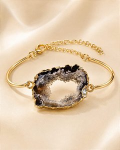 BRACELETE ARO 1 PEDRAS NATUR GEODO MAIOR
