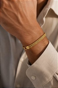 PULSEIRA BRACEL MASC GROUMET QUADRUPLO 3X7MM  21CM