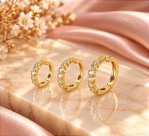 TRIO ARGOLA DELICADO ZIRC CIRCULAR