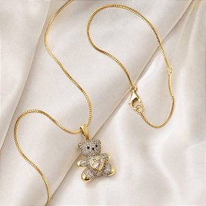CONJ 02PÇ GARG VENEZ C/ PING LUXO URSO CRAVEJADO Z