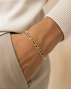 PULSEIRA MASCULINA CARTIER 3X1 FINA AÇO DOURADO