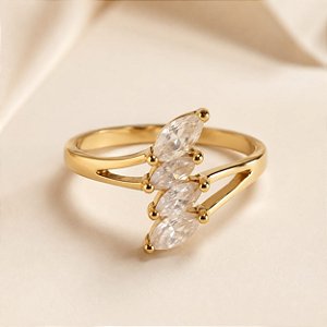 ANEL 4 FOLHAS SEQUENCIAL EM ZIRCONIA