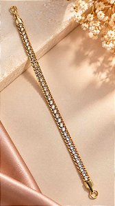 PULSEIRA RIVIERA AÇO DOURADO C/ DETALHE LATERAL CO