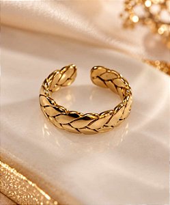 ALIANÇA REGULÁVEL AÇO DOURADO