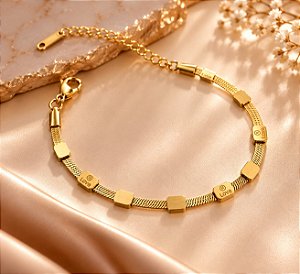 PULSEIRA FITA ITALIANA C/ RETANGULOS LOVE