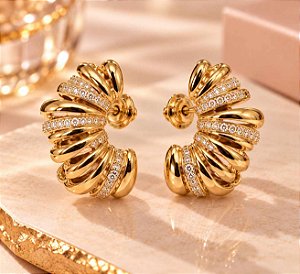 BRINCO ESTILO EAR CUFF LINHAS ORGANICAS LISAS E CR