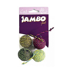 Bolinha Palha Com Chocalho 4 Un