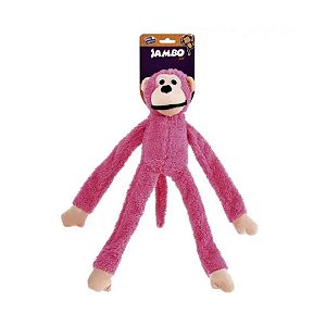 Mordedor Pelúcia Macaco Mesh Gd Rosa