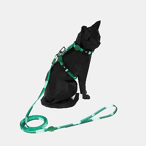 Peitoral com Guia FreeFaro para Gatos Palmeiras P
