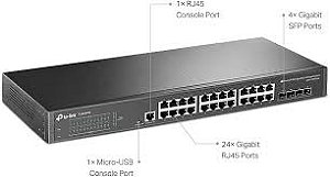 Switch 24p 10/100/1000 - Marca TPLINK - Modelo TL-SG3428 Gerenciável