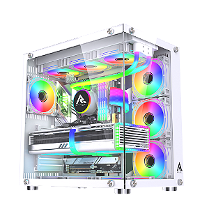Gabinete Gamer Ryvel Ymir White 10x Fans ARGB RY-GB-YR-WT