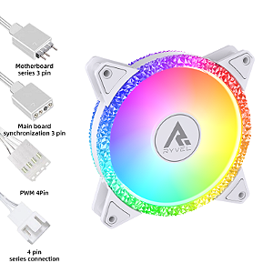 Cooler Fan Gamer Ryvel 120mm ARGB 5V Frost Branco